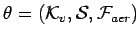 $\boldmath {\theta}= ({\cal K}_v,{\cal S}, {\cal
F}_{aer})$