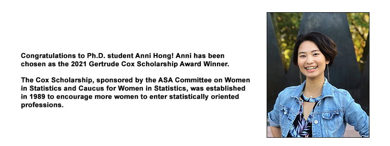 Anni Hong 2021 Gertrude Cox Scholarship Winner