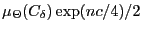 $\mu_\Theta(C_\delta)\exp(nc/4)/2$