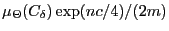 $\mu_\Theta(C_\delta)\exp(nc/4)/(2m)$