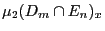 $\mu_2(D_m\cap E_n)_x$