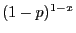$(1-p)^{1-x}$