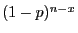 $(1-p)^{n-x}$