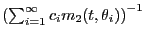 $\left(\sum_{i=1}^\infty c_im_2(t,\theta_i)\right)^{-1}$