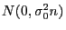 $N(0,\sigma_0^2n)$