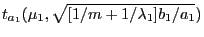 $t_{a_1}(\mu_1,\sqrt{[1/m+1/\lambda_1]b_1/a_1})$