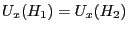 $U_x(H_1)=U_x(H_2)$
