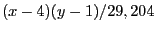$(x-4)(y-1)/29,204$